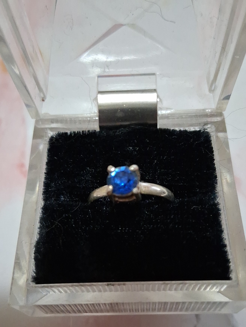 Blue Stone Solitaire Ring - Women Jewelry